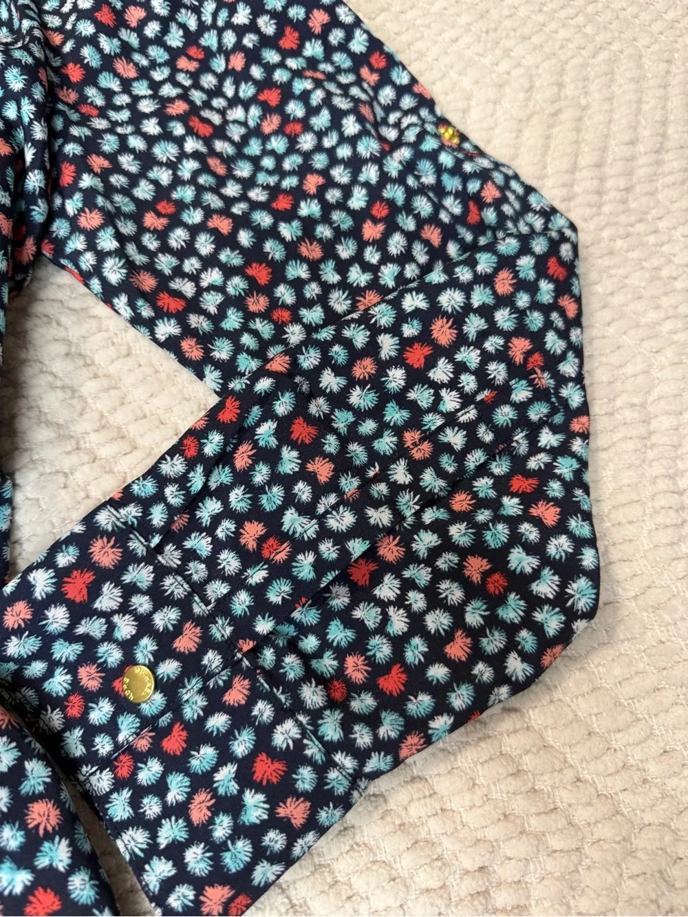 Michael Kors Navy Floral-Print Zip Utility Jacket